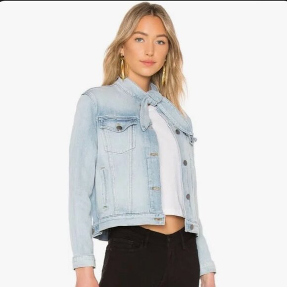 Frame Denim Jackets & Blazers - EUC Frame Le Tie Neck Denim Jacket - Size XS